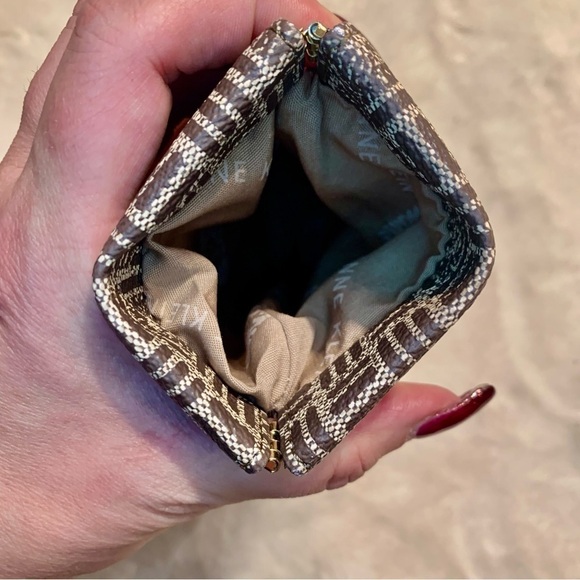 Anne Klein Travel Pouch Phone Case Brown Tan Monogram 7.5” x 5” Magnetic - Picture 5 of 7